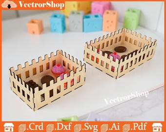 Molde para cesta decorativa para corte a laser CNC - 2 tamanhos (download instantâneo)