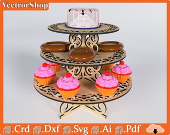 Table shelf for parties / candy and candy support / party ornament for cutting CNC laser / jelly decoration / snacks for snacks / laser art