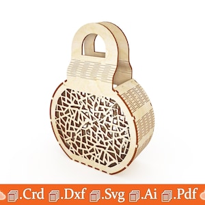Laserschneiden Handtasche / flexible Geldbörse aus Holz / Laserschneiden dekorative Geschenke / Laserschneiden Körbe und Brieftaschen
