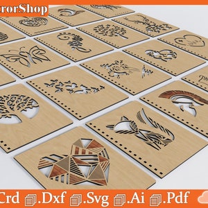Notebook Cover Varied Designs / 20 pieces for notebook covers / digital files for laser cut / vector animal / decorations for A5 notebook