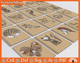 Notebook Cover Varied Designs / 20 pieces for notebook covers / digital files for laser cut / vector animal / decorations for A5 notebook