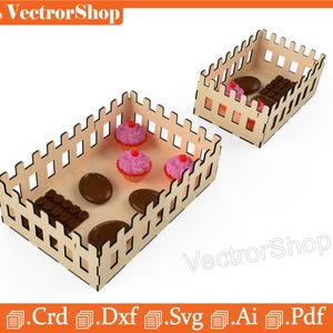 Decorative Baskets in 2 Sizes - Template for CNC, Glowforge and Laser Machines, Ideal for Organization and Decoration - Instant Download