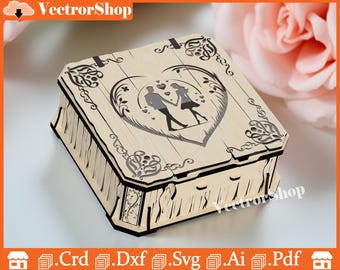 Laser Cut Love Box SVG – Romantic Gift File (Digital Download)