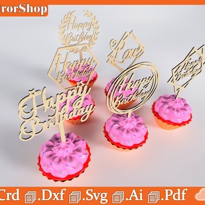 Topper Decorative for Cake / Topper of Love / Crows of Cake / Decoration for Parties / Vectors for Laser Cut / Decorative Palet with Phrase