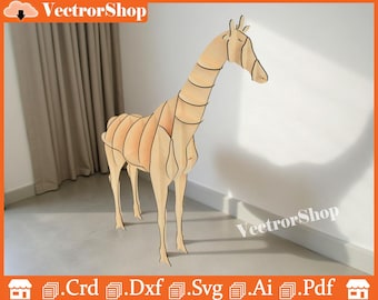 Giraffe Puzzle Vector, CNC Laser Cut Files (Digital Download)
