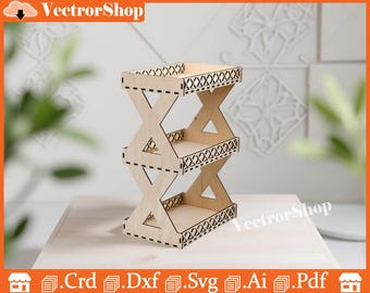 Laser Cut Stand Steery Tray | Wooden Party Shelf CNC Files (Digital Download)