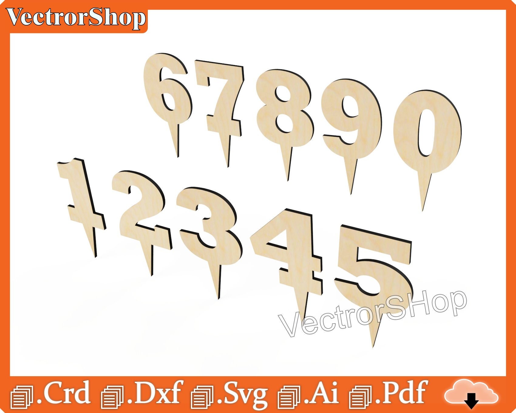 Cake Numbers Ready for Laser Cutting / Cake Decorations for - Etsy