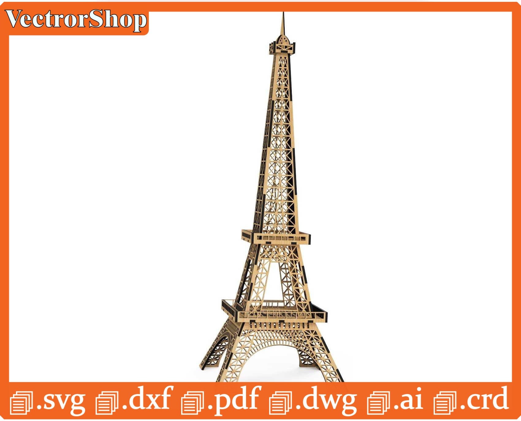 Eiffel Tower 3d Puzzles Files For Cnc Laser Cutting Ai Svg Etsy
