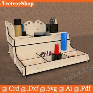 Makeup/Makeup storage/Tiered stand/stand/Laser cutting/Decoration/Two-story stand/Stand for cnc laser / Vector for machine cnc / svg 3mm dxf