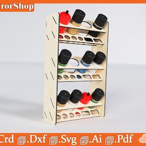 Aerosol stand for cnc laser cutting / Spray paints rack / Spray paint can holder / Shelf for workshop / laser cut files Crd Ai Pdf Svg Dxf