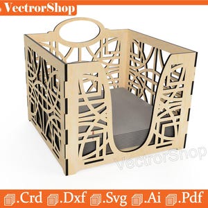 Dekorativer Serviettenhalter für Lebensmitteltische - Ideale Vorlage für Veranstaltungen, Abendessen und Feiern - Kompatibel mit CNC / Laserschnittdateien