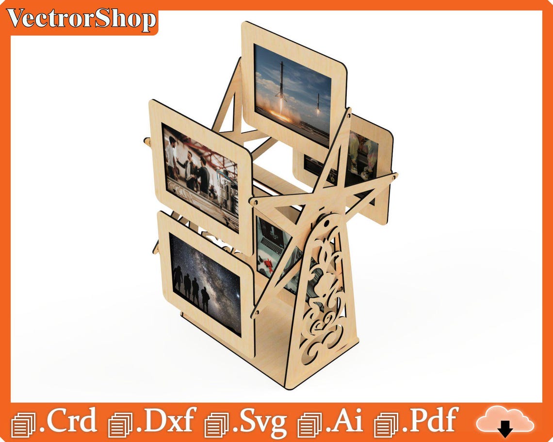 Carousel Photo Frames / Star Photo Frames / Home Decoration / Laser Cut ...