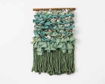 Minimalist Boho Woven Wall Hanging | Contemporary Fiber Art - Ribbon Masterpiece 'JOLLY'