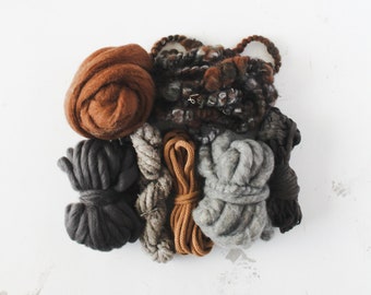 FIBER PACK 227: Handpicked Fiber Assortment for Weaving, Perfect for Beginners! Quality + Luxury Fibers Core spun, Art Yarn, Etc.