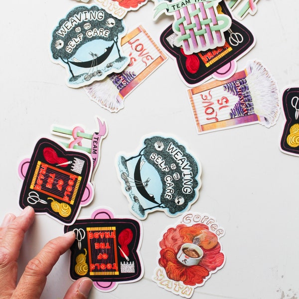 Stickers Tissage | Autocollants découpés | COLLABOREZ avec l'illustrateur Gel Jamlang : COLLECTIONNEZ-LES TOUS