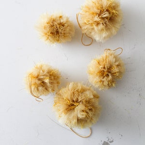Tinsel Tulle Pom Pom Ornaments Christmas Holiday Decor YOU CHOOSE image 1
