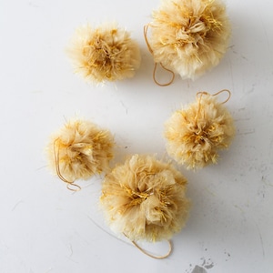 Tinsel Tulle Pom Pom Ornaments - Christmas Holiday Decor - YOU CHOOSE