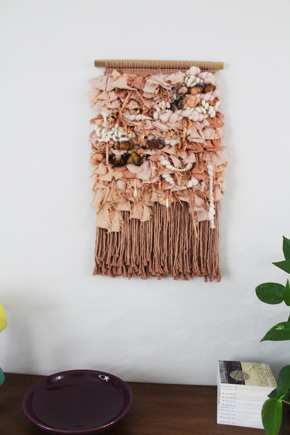 Large Boho Woven Wall Hanging Modern Minimalist Ribbon Tapestry