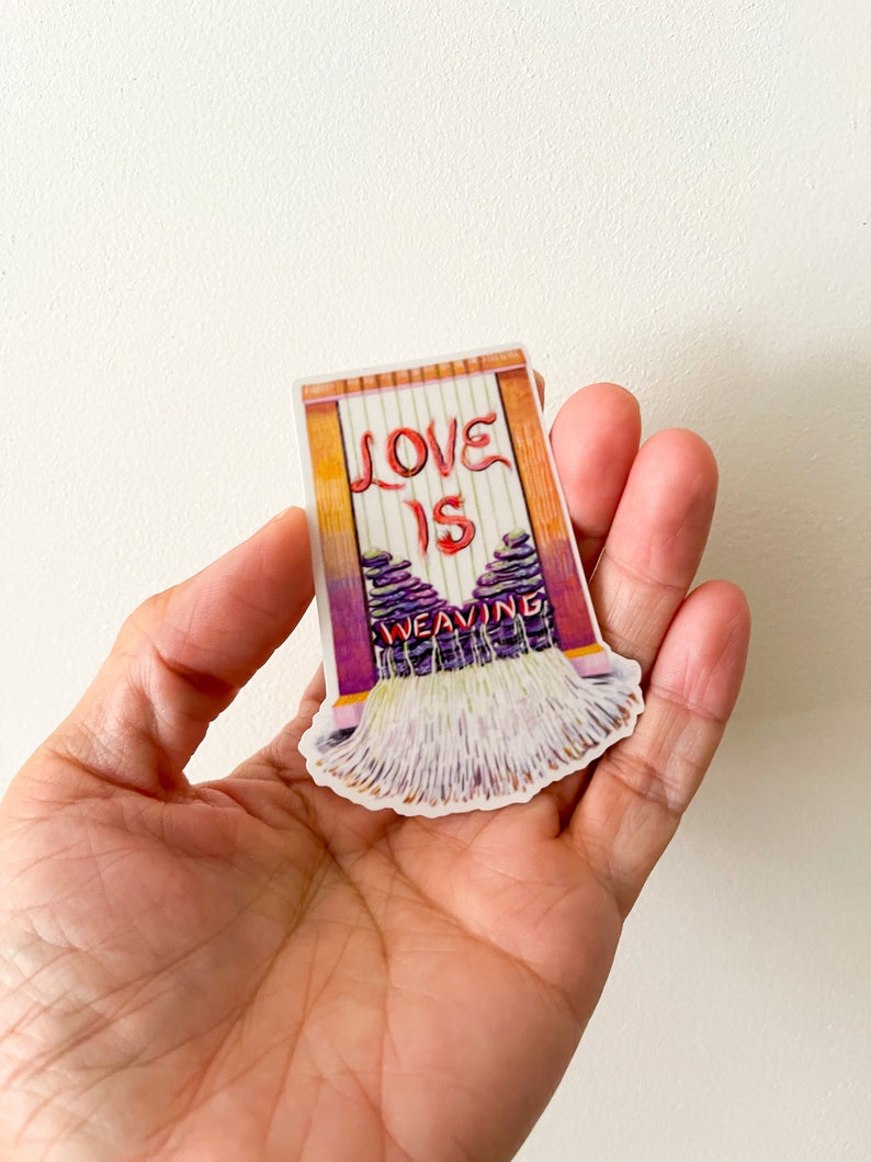 Weaving Sticker Die Cut Stickers Gel Jamlang Original Design for Mochablue : Fiber Love COLLECT THEM ALL Love Is Weaving