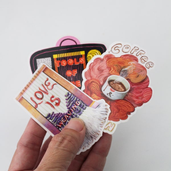 Weaving Sticker | Die Cut Stickers | Gel Jamlang Original Design for Mochablue : Fiber Love COLLECT THEM ALL