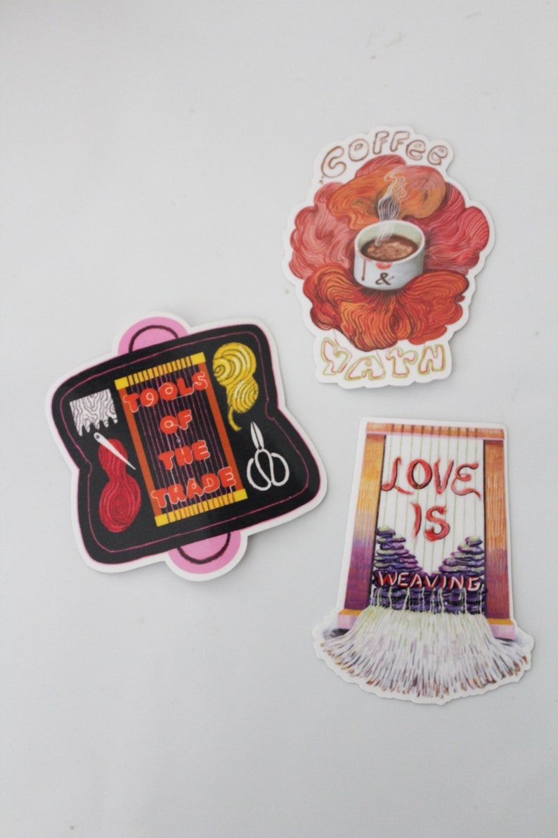 Weaving Sticker Die Cut Stickers Gel Jamlang Original Design for Mochablue : Fiber Love COLLECT THEM ALL image 2