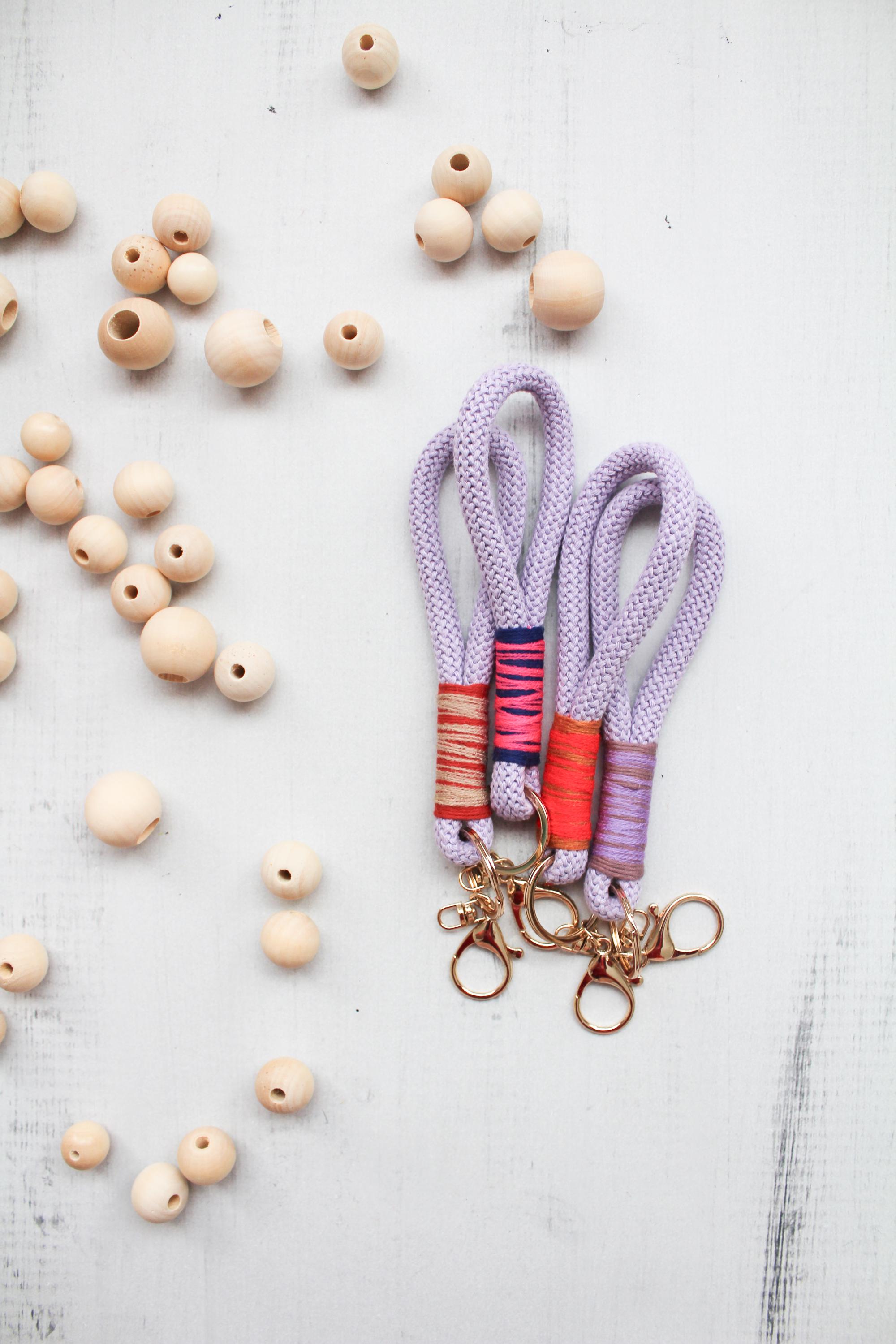 Reading Rope Keychain Wrapped Rope Keychain | Dual Collection Wristlet Keychain / Bag Charm ...