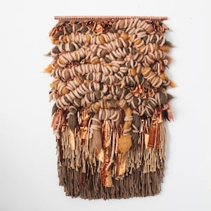 Large Modern Tapestry | Boho Woven Wall Hanging |  Statement Fiber Art &quot;Glam Bam&quot;