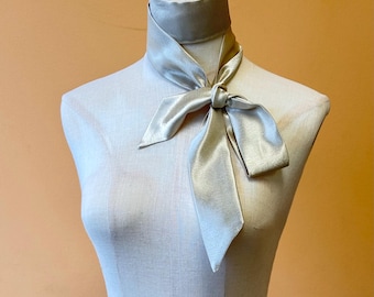 Elegant skinny silk scarf, perfect for hair bows, hair ties, narrow accents, or as a bridesmaid accessory. Versatile and timelessly chic.