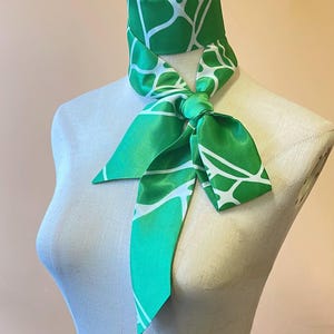 Women’s green silk charmeuse skinny scarf