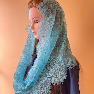 Chapel mantilla vintage inspired French lace infinity veil catholic mass