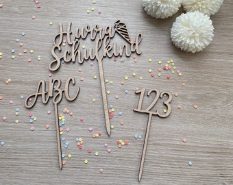 Cake Topper Hurra Schulkind Einschulung 2023 Schulstart