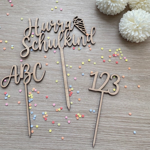 Cake Topper Hurra Schulkind Einschulung 2023 Schulstart