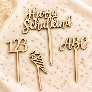 Cake Topper Set for First Day of School, Schoolchild 2026, 1st Grade, Cake, Pastry, Decoration