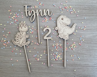 Cake Topper Set Dino Geburtstag Kindergeburtstag Torte Kuchen Backen Dinosaurier