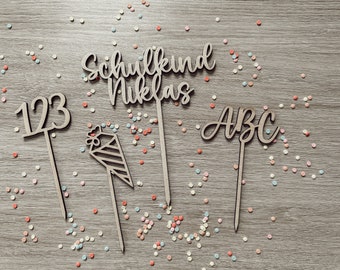 Cake Topper Set for First Day of School, Schoolchild 2026, Starting School, 1st Grade, Cake, Pastry