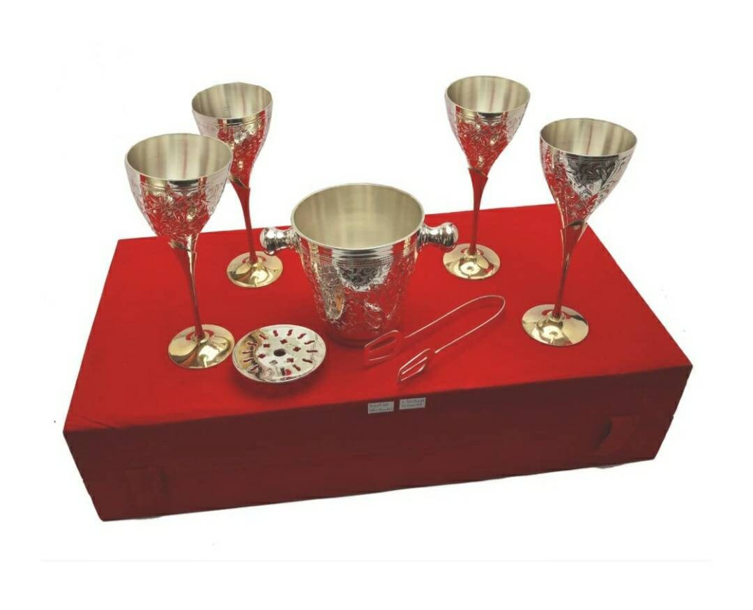 Messing Royal Design Weinglas mit Eiskübel Set von 4 Stk. | Etsy