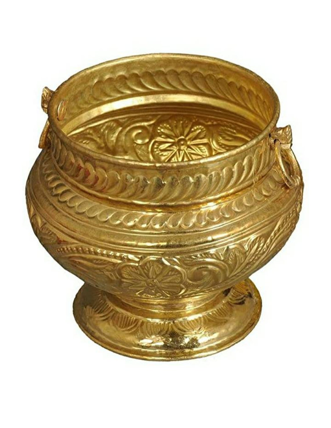 Brass Flower Pot Brass Traditional Shape Handcrafted Planter Etsy