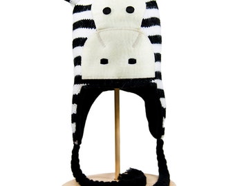 Zebra Trapper hat for kids