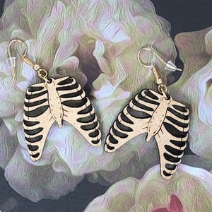 Silver Ribcage Earring Hangers (Pair)