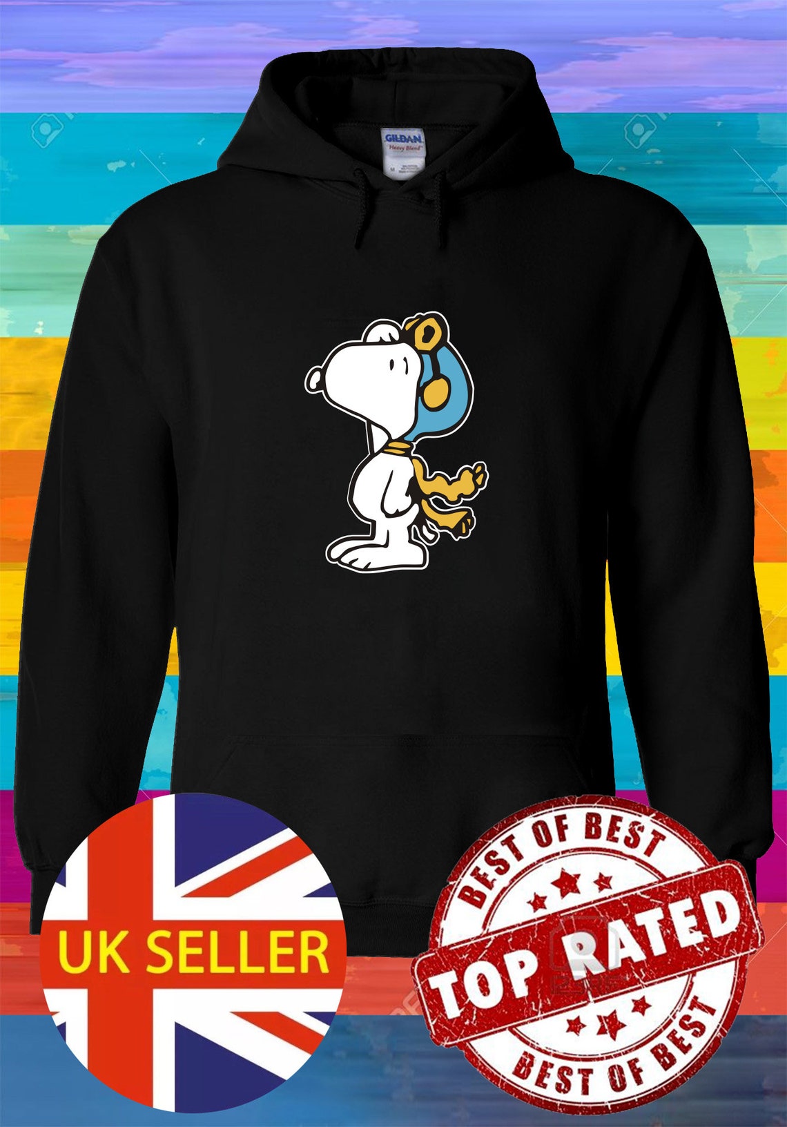 Snoopy Pilot And Ready Hoodie Sweatshirt Jumper Pullover Men Etsy