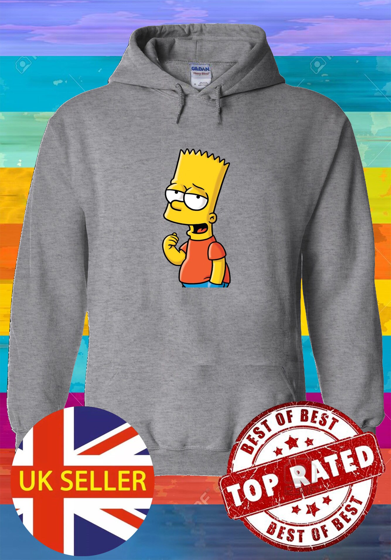 Los Simpsons infeliz Bart Simpson sudadera sudadera con Etsy