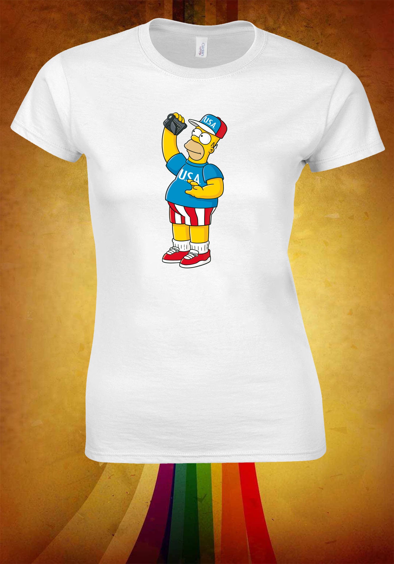 Happy And Cool Homer Simpson U.S.A T shirt T shirt Etsy
