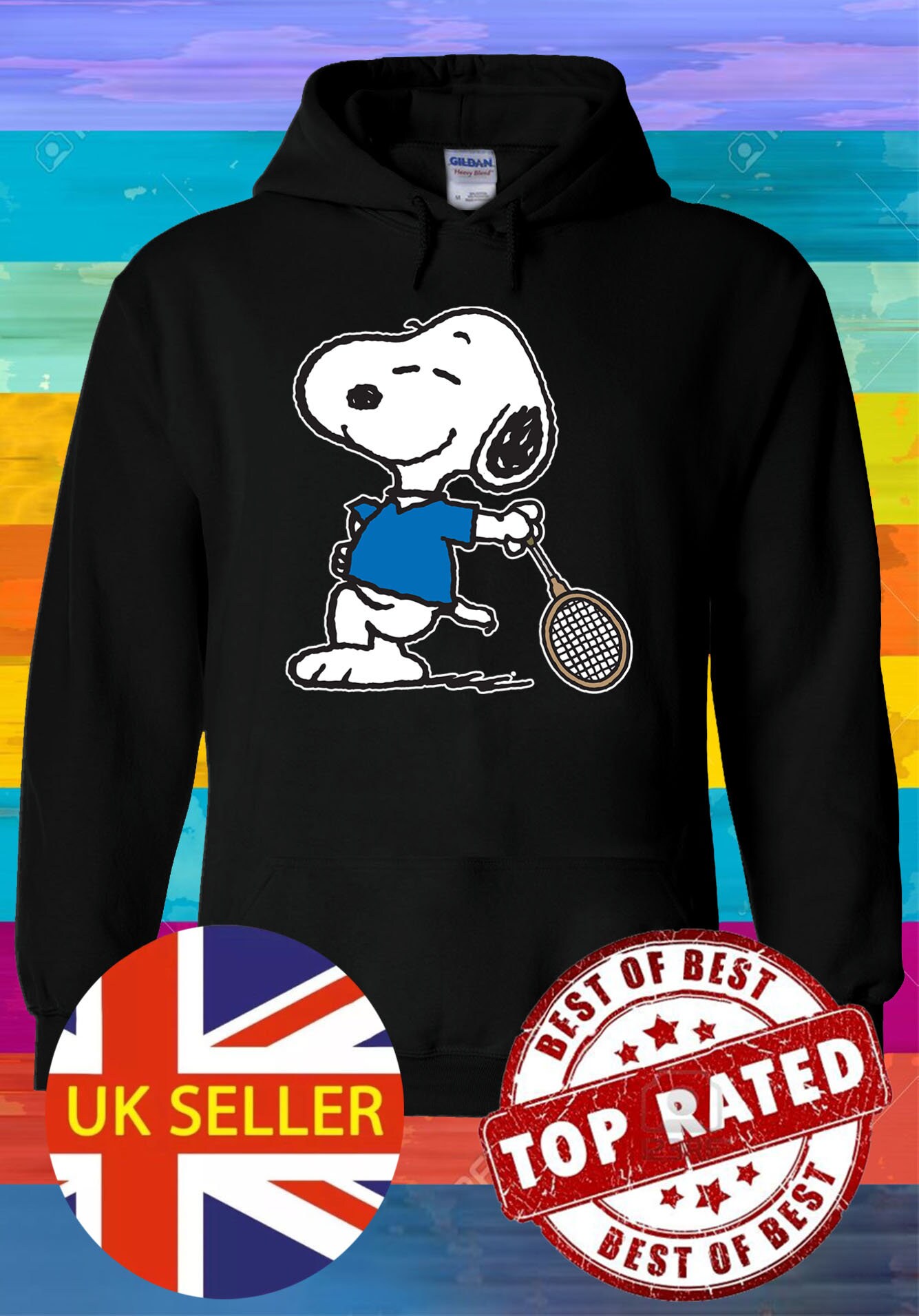 Snoopy Playing Tennis Cartoon Hoodie Sweatshirt Jumper Etsy
