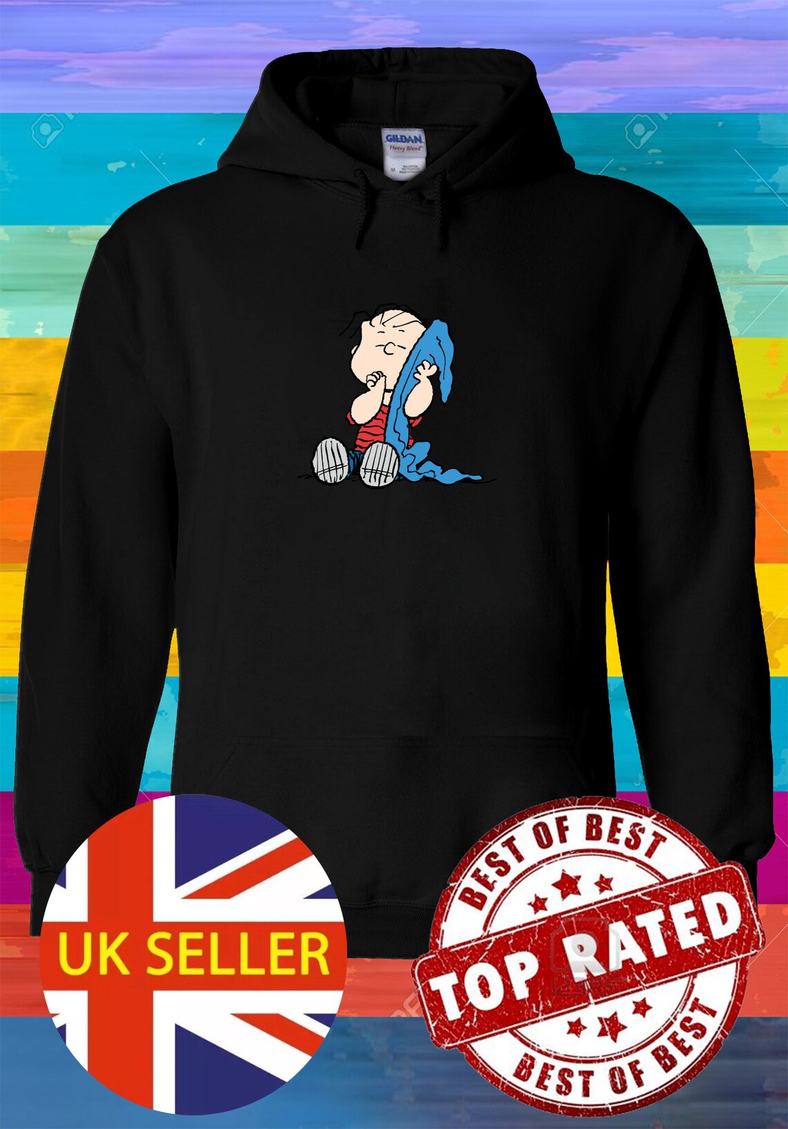 Happy Linus & His Blanket Hoodie Sweatshirt Jumper Pullover Etsy