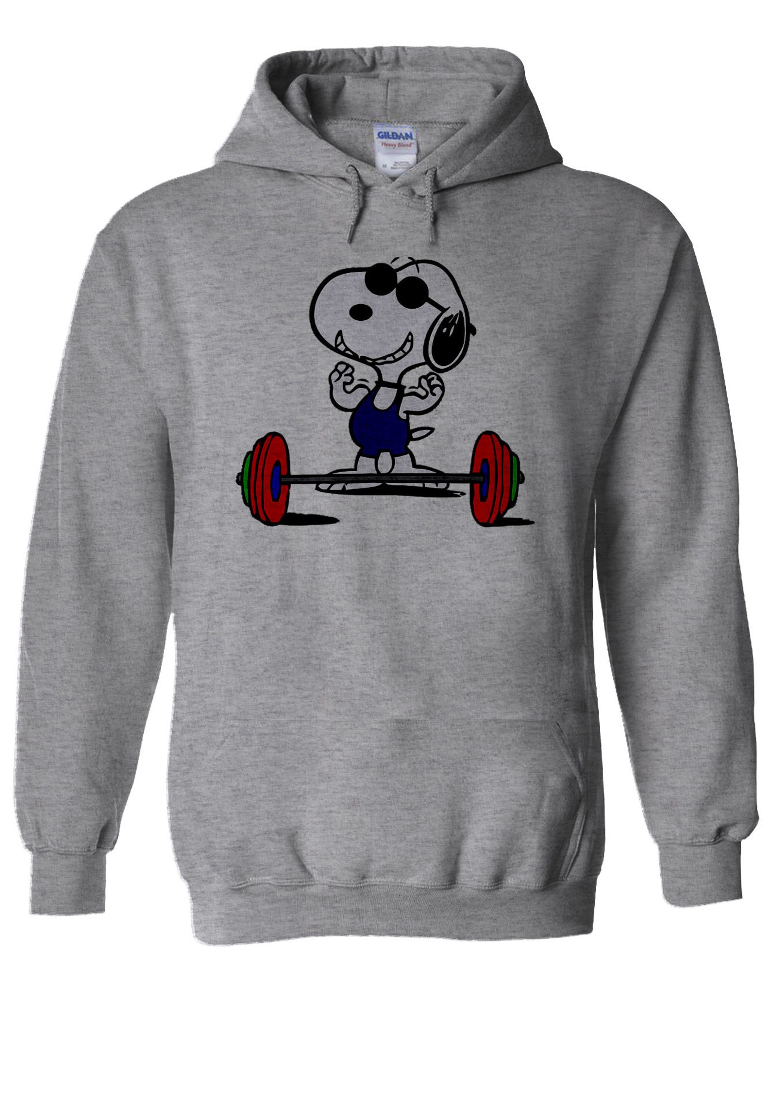 Snoopy Cartoon Lifting Weight Hoodie Sweatshirt Jumper Etsy