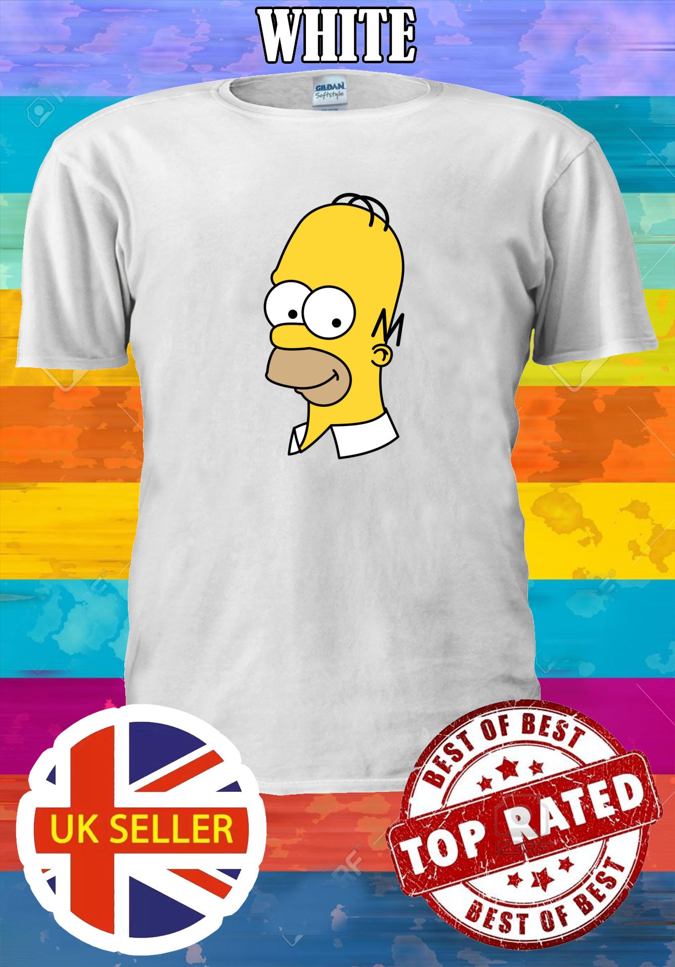 The Simpsons Happy Homer Face T shirt T shirt Etsy