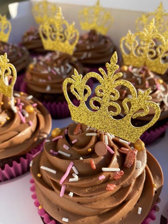 Mini Crown Cupcake Toppers Etsy UK