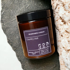 Country Club candle/ Tobacco and vanilla 180ml, 120 ml soy candle