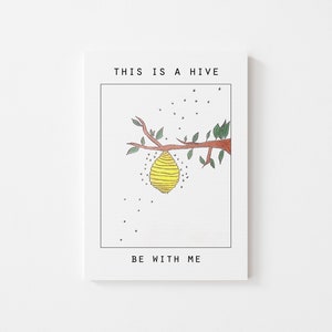 Romantische liefdeskaart met bijenthema - Dit is een bijenkorf Be With Me - Originele kleurpotloodtekening (5 in x 6,5 in)