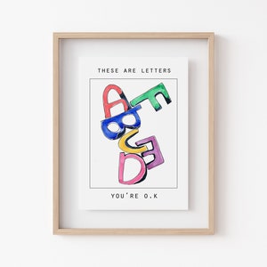 E-CARD You're Ok Get Well e-ard-These Are Letters You're Ok-Watercolor Artwork ( 5 in x 6.50 in)